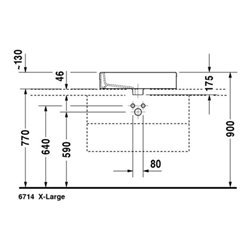 Duravit Aufsatzbecken Vero 59,5x46,5cm, geschli., m HL, ÜL, HLB, we