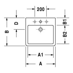 Duravit Aufsatzbecken Vero 59,5x46,5cm, geschli., m HL, ÜL, HLB, we