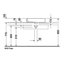 Duravit Aufsatzbecken Vero 59,5x46,5cm, geschli., m HL, ÜL, HLB, we