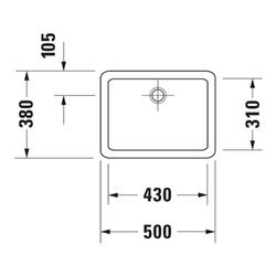 Duravit Aufsatzbecken Vero geschli., o. HL, ÜL, HLB, 50x38cm, weiß