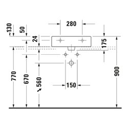 Duravit Möbelwaschtisch Vero 50x47cm, we, geschli., m HL, ÜL, HLB