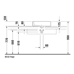 Duravit Aufsatzbecken Vero 50x47cm, geschli., m HL, ÜL, HLB, weiß