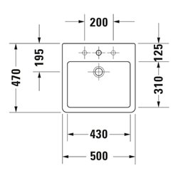 Duravit Aufsatzbecken Vero 50x47cm, geschli., m HL, ÜL, HLB, weiß