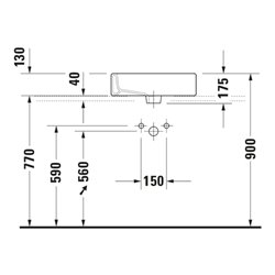 Duravit Aufsatzbecken Vero 50x47cm, geschli., m HL, ÜL, HLB, weiß