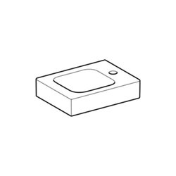 Geberit Handwaschbecken iCon 38x28cm, m Hahnl. re, o. Überlauf, weiß