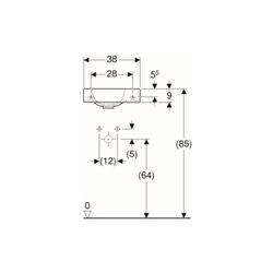 Geberit Handwaschbecken iCon 38x28cm, m Hahnl. re, o. Überlauf, weiß