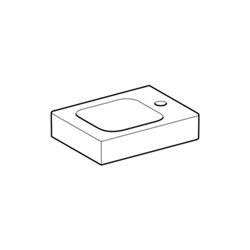 Geberit Handwaschbecken iCon 38x28cm, m Hahnl. re, o. Überlauf, weiß