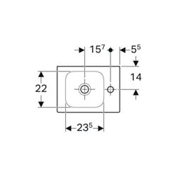 Geberit Handwaschbecken iCon 38x28cm, m Hahnl. re, o. Überlauf, weiß