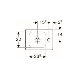 Geberit Handwaschbecken iCon 38x28cm, m Hahnl. re, o. Überlauf, weiß