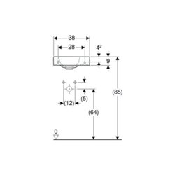 Geberit Handwaschbecken iCon 38x28cm, m Hahnl. re, o. Überlauf, weiß