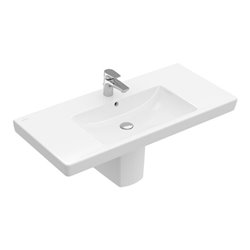 V&B Möbelwaschtisch Subway 2.0 100x47cm, weiß, mit Hahnloch, Überlauf