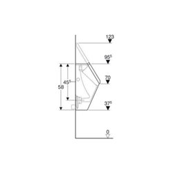 Geberit Urinal Renova Plan weiß, mit Deckel, Zulauf/Abgang hinten