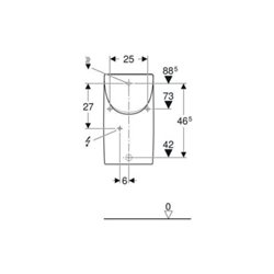 Geberit Urinal Renova Plan weiß, mit Deckel, Zulauf/Abgang hinten