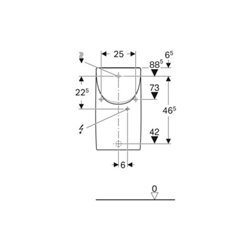 Geberit Urinal Renova Plan weiß, mit Deckel, Zulauf/Abgang hinten