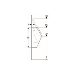 Geberit Urinal Renova Plan weiß, mit Deckel, Zulauf/Abgang hinten