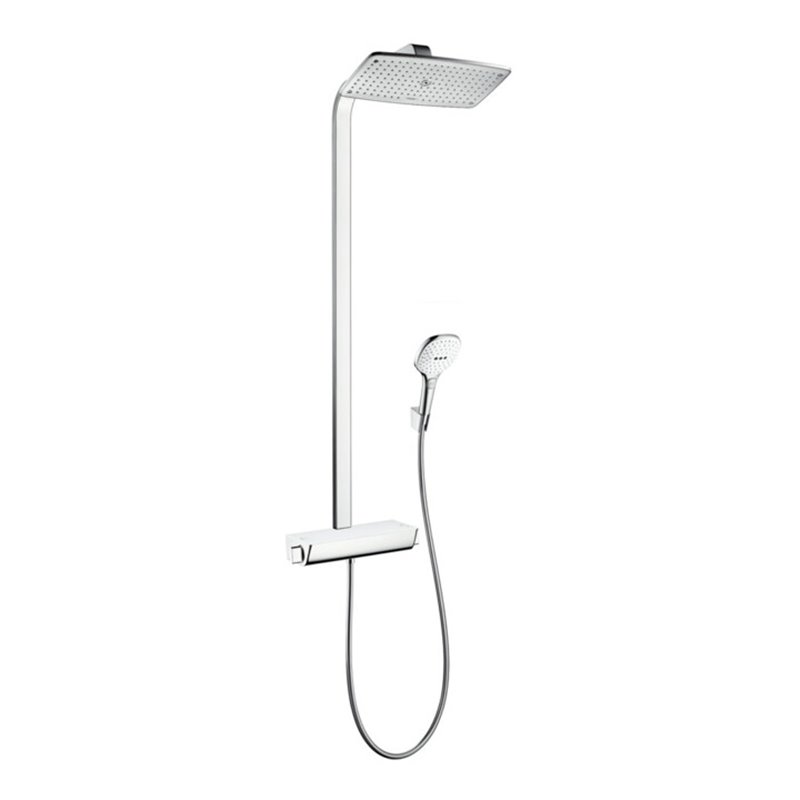 hansgrohe Showerpipe Raindance E mit Thermostat, 1jet, weiß/chrom
