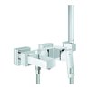 Grohe Wannen-Einhebelmischer Eurocube chrom, mit Brausegarnitur, Wandmontage