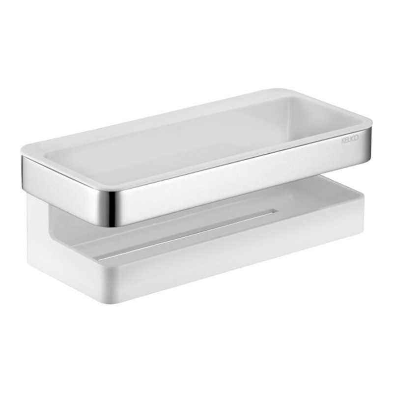 Keuco Duschkorb Collection Moll 2-teilig, 240x110mm, verchromt/weiß