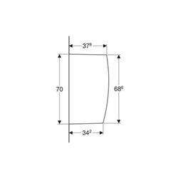 Geberit Urinal-Trennwand weiß, 10x70x40cm, mit Befestigung
