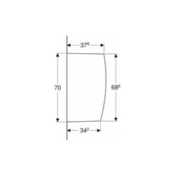 Geberit Urinal-Trennwand weiß, 10x70x40cm, mit Befestigung