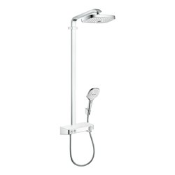 hansgrohe Showerpipe Raindance Select E mit Thermostat, 2jet, weiß/chrom