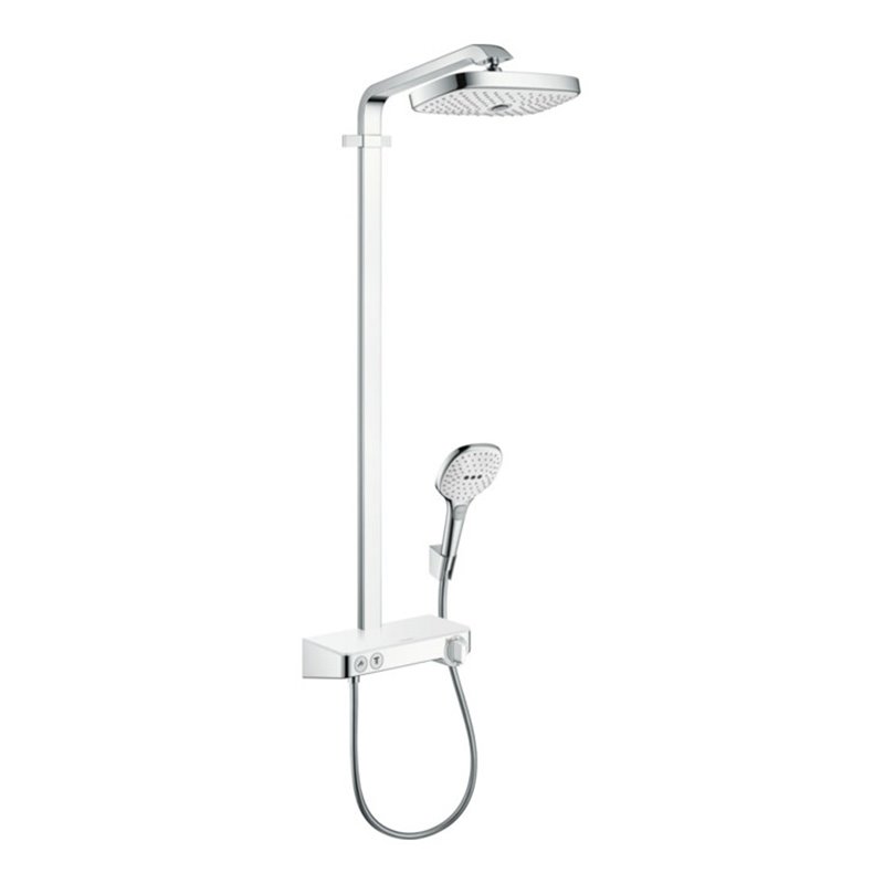 hansgrohe Showerpipe Raindance Select E mit Thermostat, 2jet, weiß/chrom