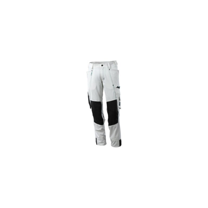 Mascot Hose mit Knietaschen, Stretchstoff Hose weiss