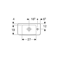 Geberit Handwaschbecken Renova Compact 50x25cm, m Hahnl. re, mit Überlauf, weiß