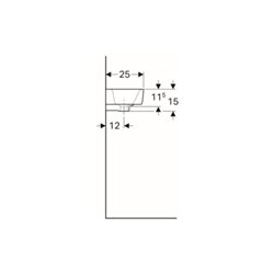 Geberit Handwaschbecken Renova Compact 50x25cm, m Hahnl. re, mit Überlauf, weiß