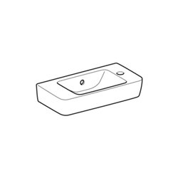 Geberit Handwaschbecken Renova Compact 50x25cm, m Hahnl. re, mit Überlauf, weiß