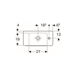 Geberit Handwaschbecken Renova Compact 50x25cm, m Hahnl. re, mit Überlauf, weiß