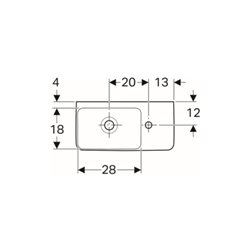 Geberit Handwaschbecken Renova Compact 50x25cm, m Hahnl. re, mit Überlauf, weiß
