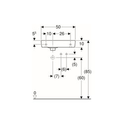 Geberit Handwaschbecken Renova Compact 50x25cm, m Hahnl. re, mit Überlauf, weiß