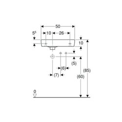 Geberit Handwaschbecken Renova Compact 50x25cm, m Hahnl. re, mit Überlauf, weiß