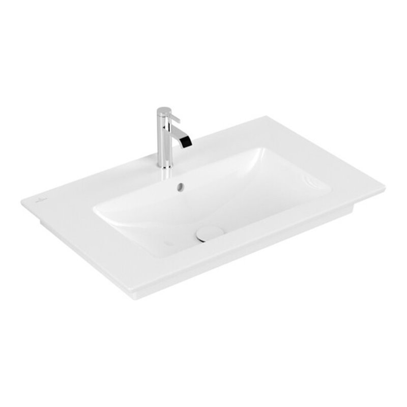 V&B Möbelwaschtisch VENTICELLO 80x50cm, m HL, mit Überlauf, weiß C-plus