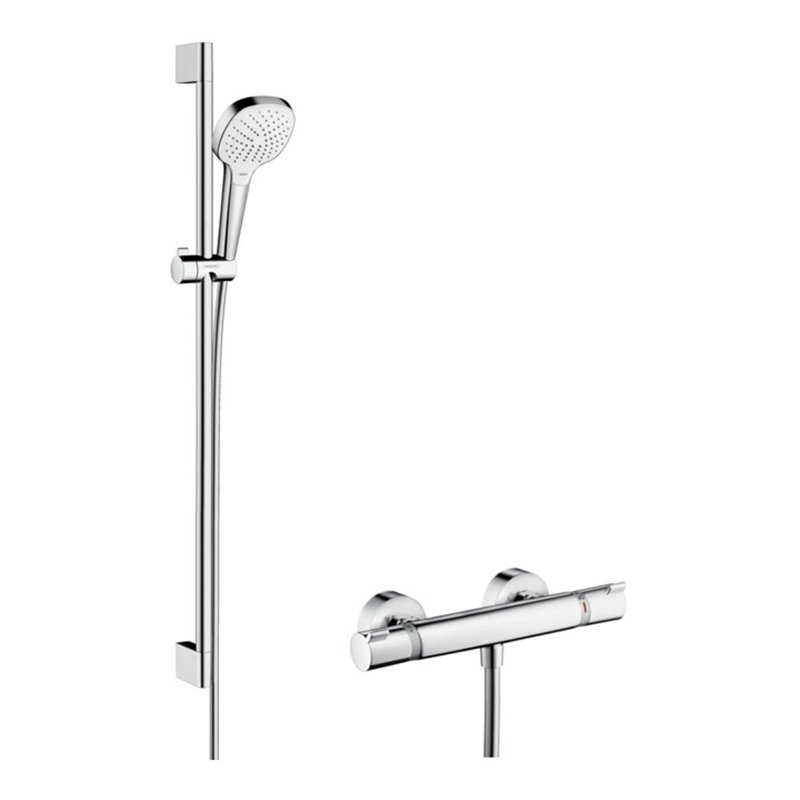 hansgrohe Brausesystem Croma Select E 959mm Brausestange, m Thermostat, weiß/chrom