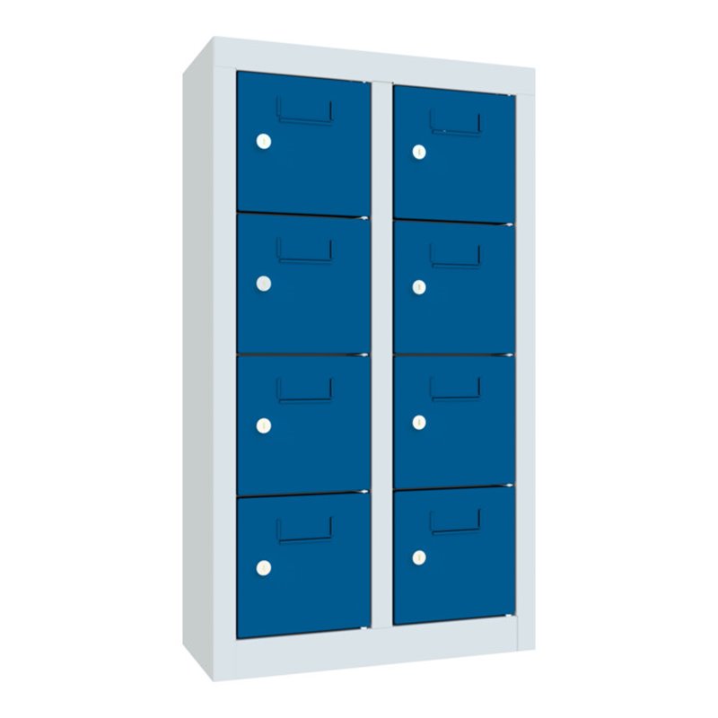 Pavoy Kleinfachschrank, 815x460x200 mm, 8 Fächer, RAL 7035/5010