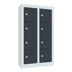 Pavoy Kleinfachschrank, 815x460x200 mm, 8 Fächer, RAL 7035/7016