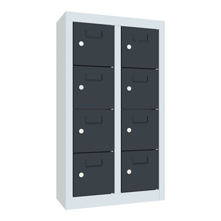 Pavoy Kleinfachschrank, 815x460x200 mm, 8 Fächer, RAL 7035/7016