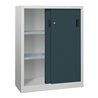 Pavoy Schiebetürenschrank, 1200x1000x400 mm, 2 Böden verzinkt, RAL 7035/7016