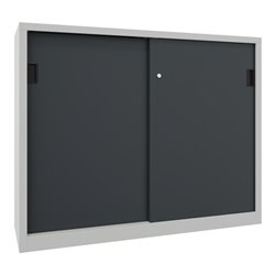 Pavoy Schiebetürenschrank, 1200x1500x400 mm, 4 Böden verzinkt, RAL 7035/7016
