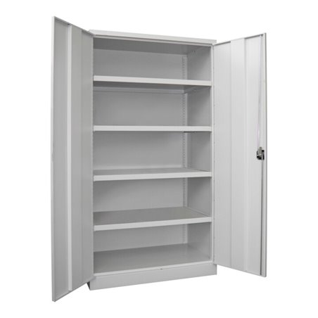 Pavoy Schwerlastschrank 1950x1040x630, 4 Fachböden a 120 kg Traglast, RAL 7035