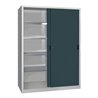 Pavoy Schiebetürenschrank, 1950x1500x400 mm, 8 Böden verzinkt, RAL 7035/7016