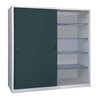 Pavoy Schiebetürenschrank, 1950x2000x400 mm, 8 Böden verzinkt, RAL 7035/7016