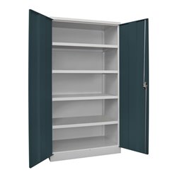 Pavoy Schwerlastschrank 1950x1040x630, 4 Fachböden a 120 kg Traglast, RAL 7035/7016