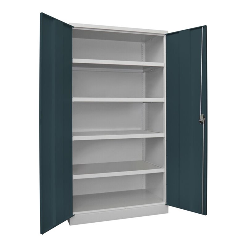 Pavoy Schwerlastschrank 1950x1040x630, 4 Fachböden a 120 kg Traglast, RAL 7035/7016