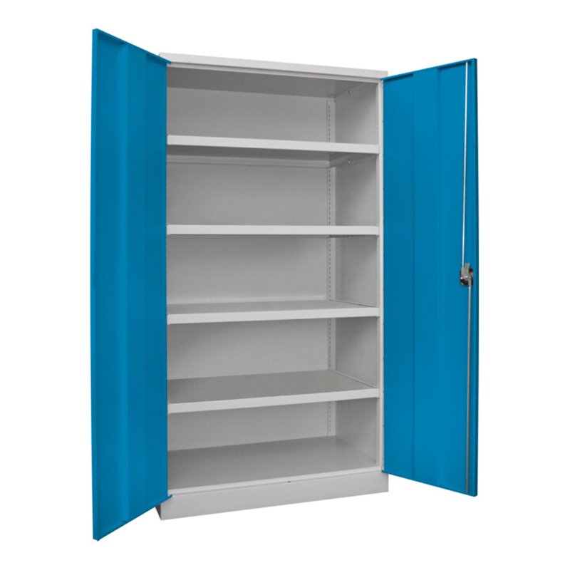 Pavoy Schwerlastschrank 1950x1040x630, 4 Fachböden a 120 kg Traglast, RAL 7035/5012