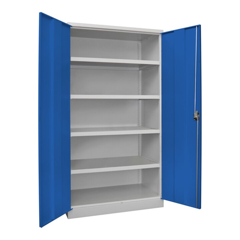 Pavoy Schwerlastschrank 1950x1040x630, 4 Fachböden a 120 kg Traglast, RAL 7035/5010