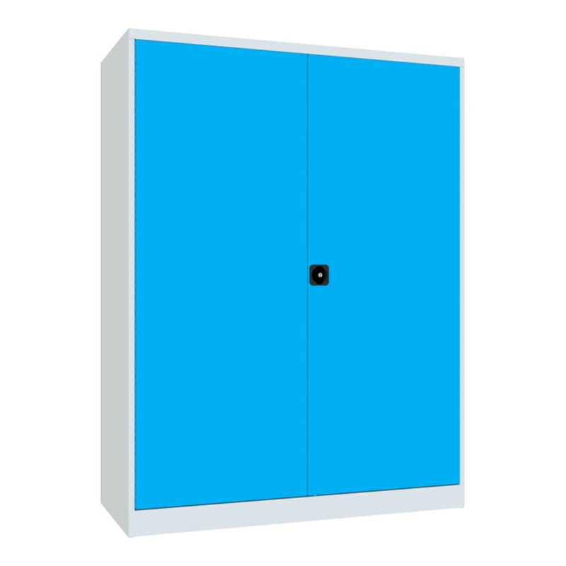 Pavoy Schwerlastschrank 1950x1470x630, Trennwand, 8 Fachböden a 120 kg, RAL 7035/5012