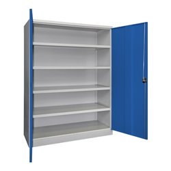 Pavoy Schwerlastschrank 1950x1470x630 Großraum, 4 Fachböden a 120 kg, RAL 7035/5010